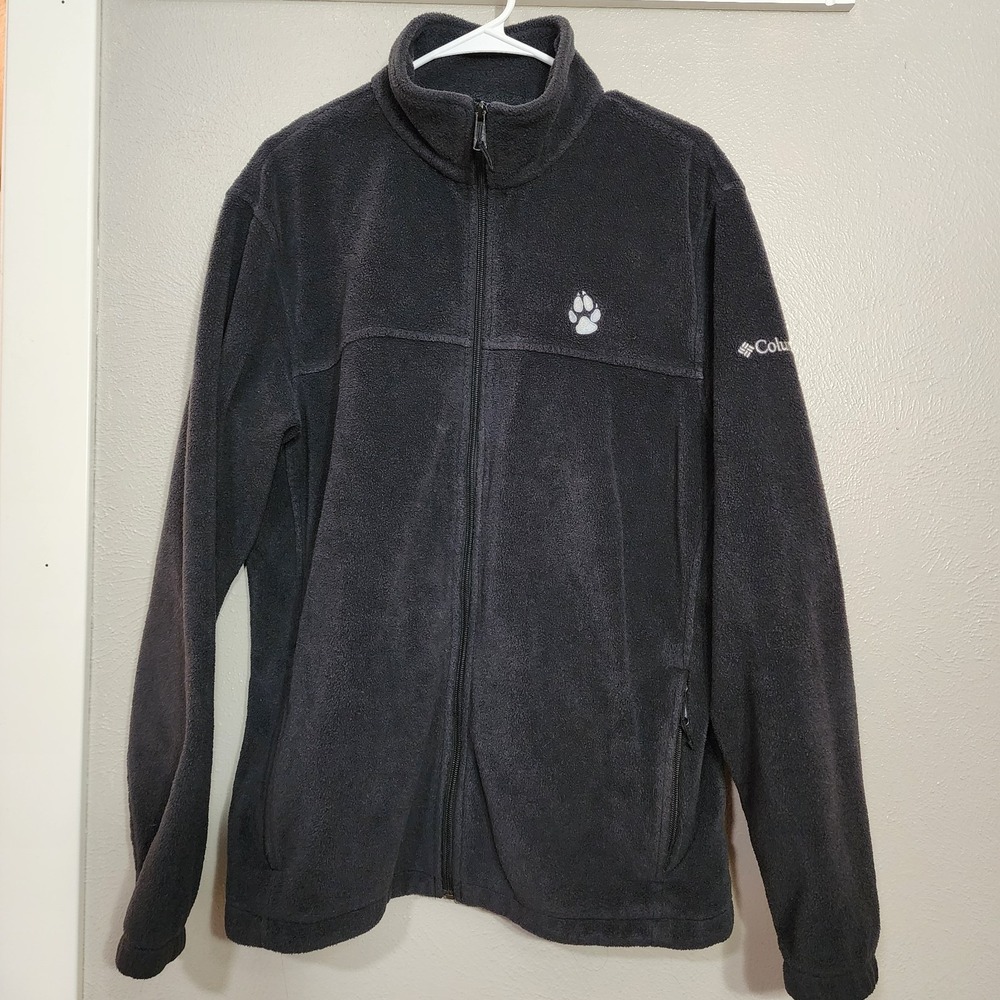 Columbia Jacket Size Large Men's Black Full Zip Fleece Long Sleeve Sportswear